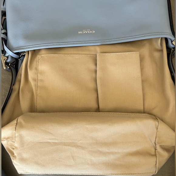 COACH Legacy Tassel Top Smooth Leather Duffel in Periwinkle - Picture 8 of 11